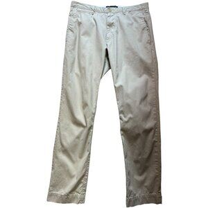 Banana Republic Men's Straight Chino Pants Flat Front Size 32x32 Light Beige
